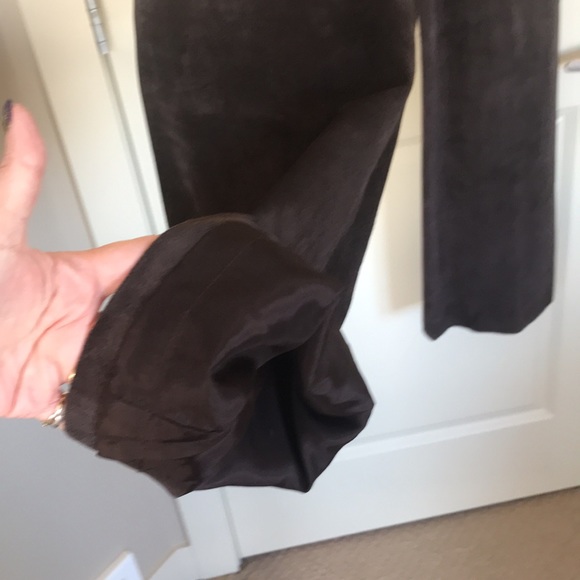 Genuine suede chocolate color pants. Size 10. - Picture 7 of 7